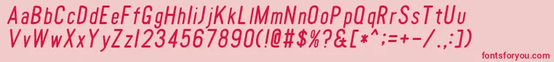 TomatoroundcondensedOblique Font – Red Fonts on Pink Background