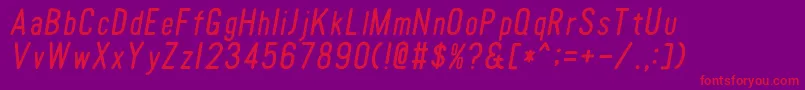 TomatoroundcondensedOblique Font – Red Fonts on Purple Background