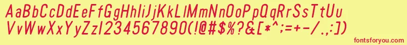 TomatoroundcondensedOblique Font – Red Fonts on Yellow Background