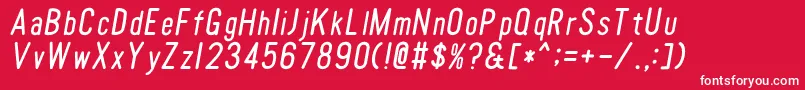 TomatoroundcondensedOblique Font – White Fonts on Red Background