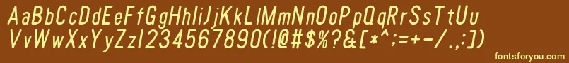 fuente TomatoroundcondensedOblique – Fuentes Amarillas Sobre Fondo Marrón