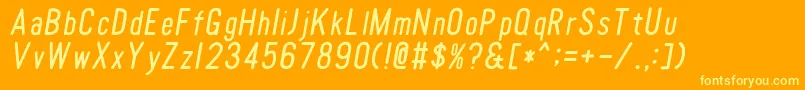 Police TomatoroundcondensedOblique – polices jaunes sur fond orange