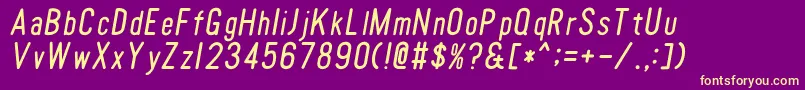 TomatoroundcondensedOblique Font – Yellow Fonts on Purple Background