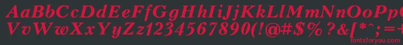 フォントKudrias2 – 黒い背景に赤い文字