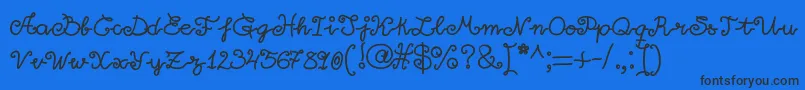 Littlelara Font – Black Fonts on Blue Background