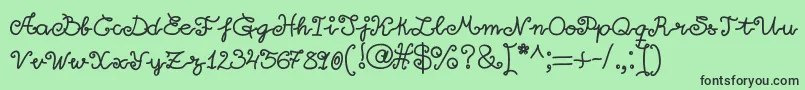 Littlelara Font – Black Fonts on Green Background