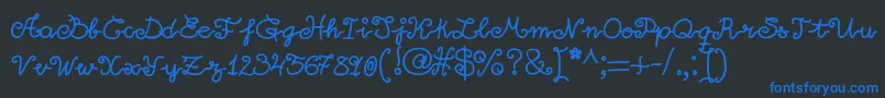 Littlelara Font – Blue Fonts on Black Background
