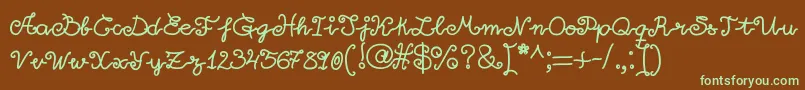 Littlelara Font – Green Fonts on Brown Background