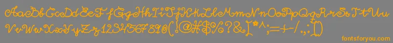 Littlelara Font – Orange Fonts on Gray Background