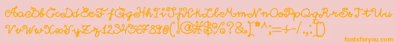 Littlelara Font – Orange Fonts on Pink Background