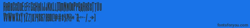 Шрифт Butchsundancecond – чёрные шрифты на синем фоне