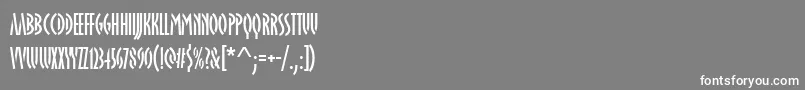 フォントOklahomasoftStencil – 灰色の背景に白い文字