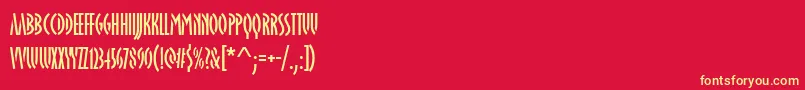 OklahomasoftStencil Font – Yellow Fonts on Red Background