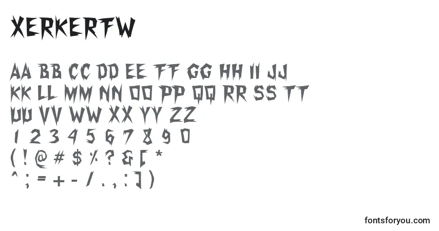 Шрифт Xerkerfw – алфавит, цифры, специальные символы