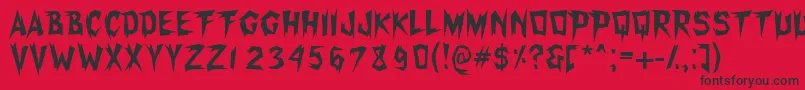 Xerkerfw Font – Black Fonts on Red Background