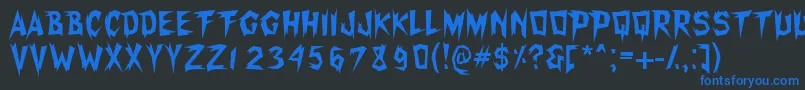 Xerkerfw Font – Blue Fonts on Black Background