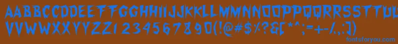 Xerkerfw Font – Blue Fonts on Brown Background