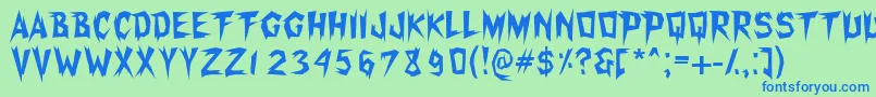 Xerkerfw Font – Blue Fonts on Green Background