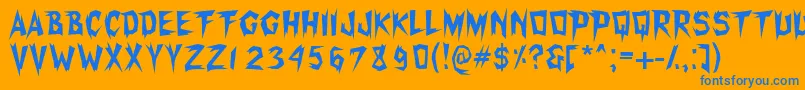 Xerkerfw Font – Blue Fonts on Orange Background