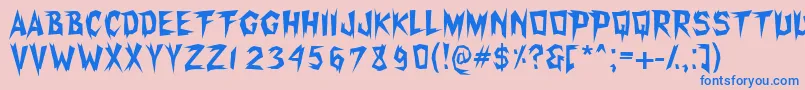 Xerkerfw Font – Blue Fonts on Pink Background