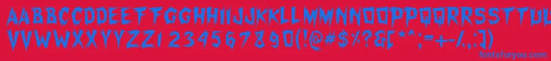 Xerkerfw Font – Blue Fonts on Red Background