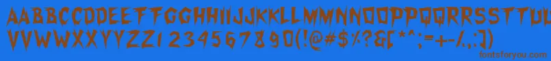 Xerkerfw-Schriftart – Braune Schriften auf blauem Hintergrund