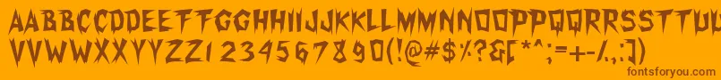Xerkerfw Font – Brown Fonts on Orange Background