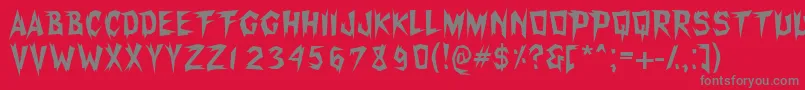 フォントXerkerfw – 赤い背景に灰色の文字