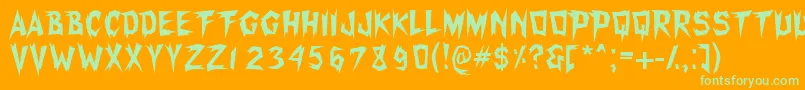 Xerkerfw Font – Green Fonts on Orange Background