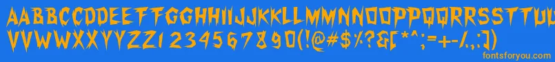 Xerkerfw Font – Orange Fonts on Blue Background