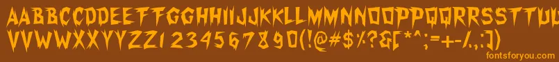 Xerkerfw Font – Orange Fonts on Brown Background