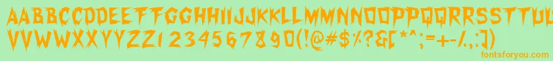 Xerkerfw Font – Orange Fonts on Green Background