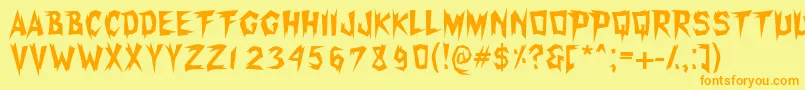 Xerkerfw Font – Orange Fonts on Yellow Background