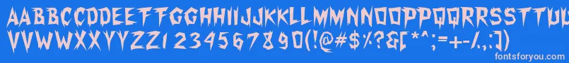 Xerkerfw Font – Pink Fonts on Blue Background