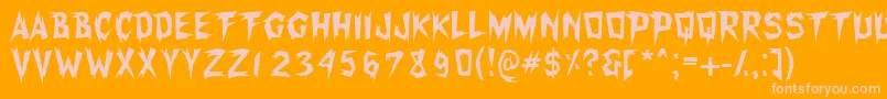 Xerkerfw Font – Pink Fonts on Orange Background