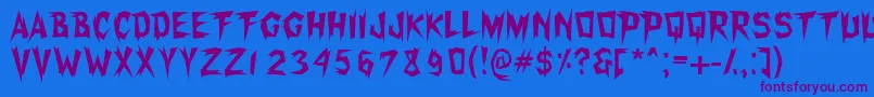 Xerkerfw Font – Purple Fonts on Blue Background