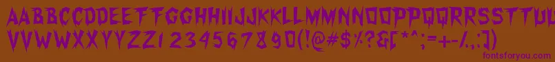 Xerkerfw Font – Purple Fonts on Brown Background
