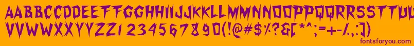 Xerkerfw Font – Purple Fonts on Orange Background
