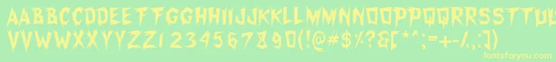 Xerkerfw Font – Yellow Fonts on Green Background