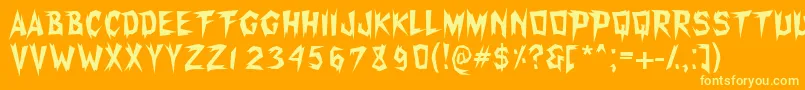 Xerkerfw Font – Yellow Fonts on Orange Background