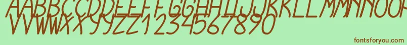 CursiExtraTfbBoldCursive Font – Brown Fonts on Green Background
