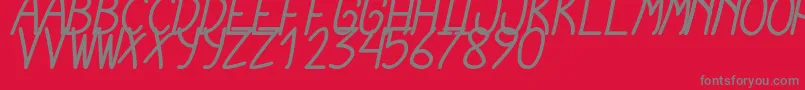 Fonte CursiExtraTfbBoldCursive – fontes cinzas em um fundo vermelho
