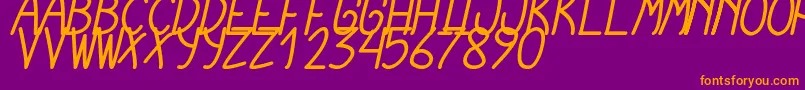 CursiExtraTfbBoldCursive Font – Orange Fonts on Purple Background