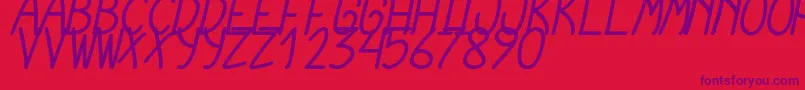 CursiExtraTfbBoldCursive Font – Purple Fonts on Red Background