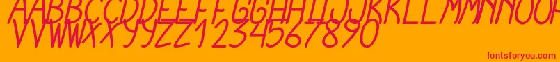 CursiExtraTfbBoldCursive Font – Red Fonts on Orange Background
