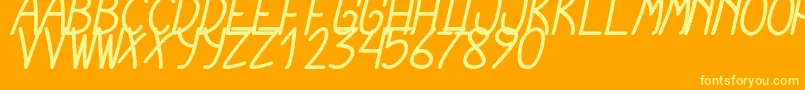 CursiExtraTfbBoldCursive Font – Yellow Fonts on Orange Background