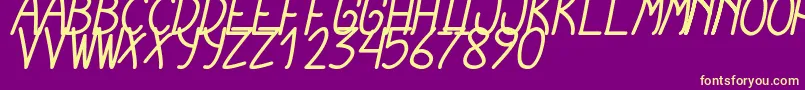 CursiExtraTfbBoldCursive Font – Yellow Fonts on Purple Background