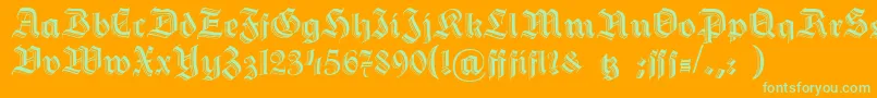 HermannGotischc Font – Green Fonts on Orange Background