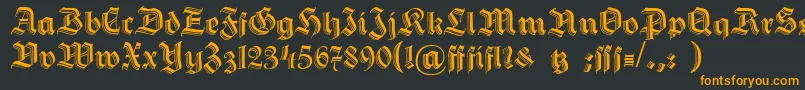 Шрифт HermannGotischc – оранжевые шрифты на чёрном фоне