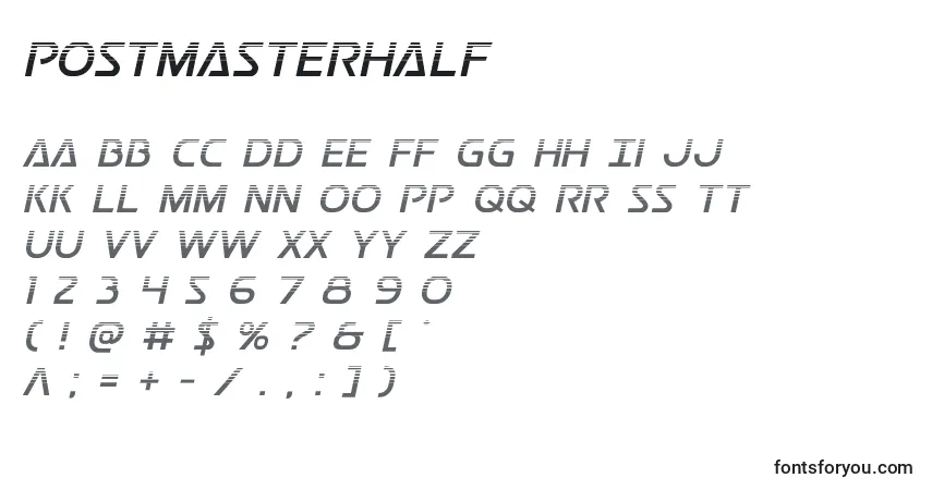 Postmasterhalfフォント–アルファベット、数字、特殊文字